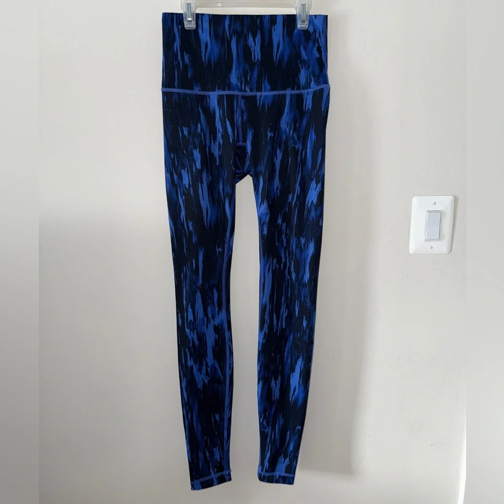 Lululemon Pace Revival Blue Splat Print Wunder Under Full Length Luxe Legging - Picture 3 of 4